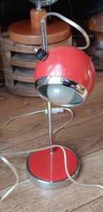 Rode eyeball bureaulamp, Huis en Inrichting, Gebruikt, Vintage, Ophalen of Verzenden, Metaal