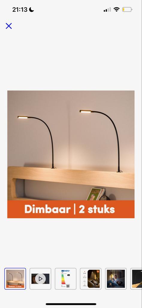 Leeslampjes flexibel - dimbaar, Huis en Inrichting, Lampen | Hanglampen, Gebruikt, 50 tot 75 cm, Metaal, Ophalen of Verzenden