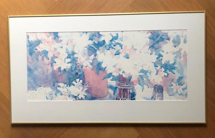 Ingelijste poster Apple Blossom - Rose Ann Peterson, Verzamelen, Posters, Zo goed als nieuw, Dier of Natuur, A1 t/m A3, Rechthoekig Liggend