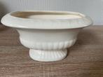 Ovale witte bloempot op voet, Tuin en Terras, Bloempotten, Gebruikt, Binnen, Ophalen of Verzenden, Overige vormen