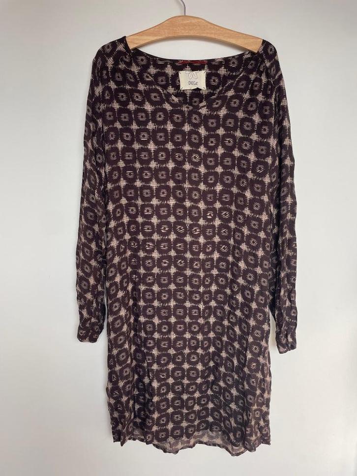 Diega rechtvallende jurk tuniek bruin beige maat S, Kleding | Dames, Jurken, Zo goed als nieuw, Maat 36 (S), Bruin, Boven de knie