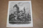 Antieke gravure - De Burg van Merum - Circa 1880 !!, Antiek en Kunst, Kunst | Etsen en Gravures, Ophalen of Verzenden