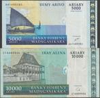 Madagascar set van 2 biljetten gebruikt (nr 10), Verzenden, Overige landen, Setje
