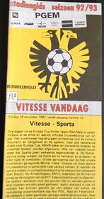 Vitesse - Sparta 1992/1993, Ophalen of Verzenden, Zo goed als nieuw, Vitesse, Boek of Tijdschrift