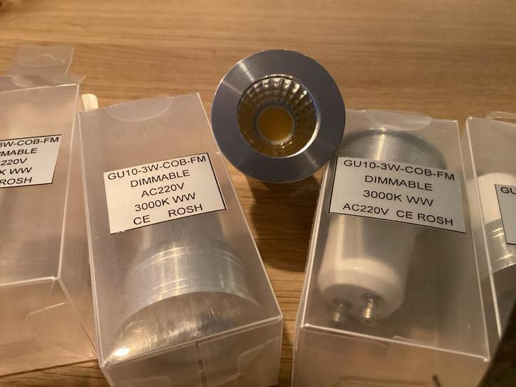 4x GU10 3W Dimbare LED Spots, Huis en Inrichting, Lampen | Losse lampen, Nieuw, Led-lamp, Minder dan 30 watt, Bipin of Steekvoet