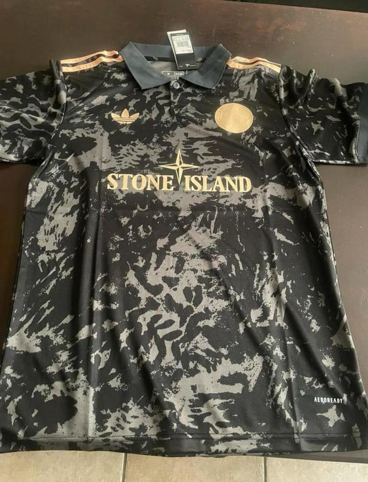 Ajax x Stone Island Shirt - Limited Edition!, Kleding | Heren, T-shirts, Nieuw, Overige maten, Zwart, Ophalen of Verzenden