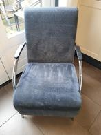 Fauteuil Halifax staalblauw, Huis en Inrichting, Fauteuils, Gebruikt, Metaal, Ophalen