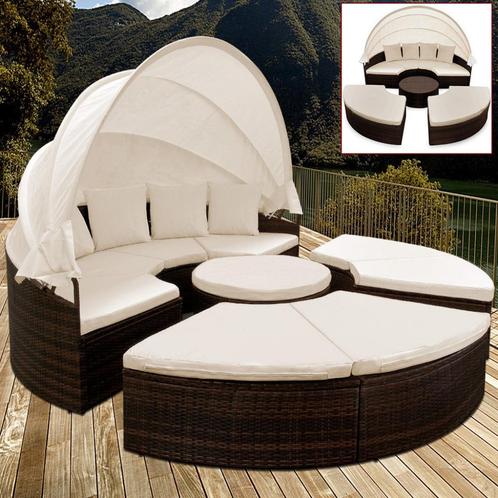 Groot Zonneeiland / loveseat / loungebed.polyrotan. Ø 230m, Tuin en Terras, Tuinmeubel-accessoires, Nieuw, Ophalen of Verzenden
