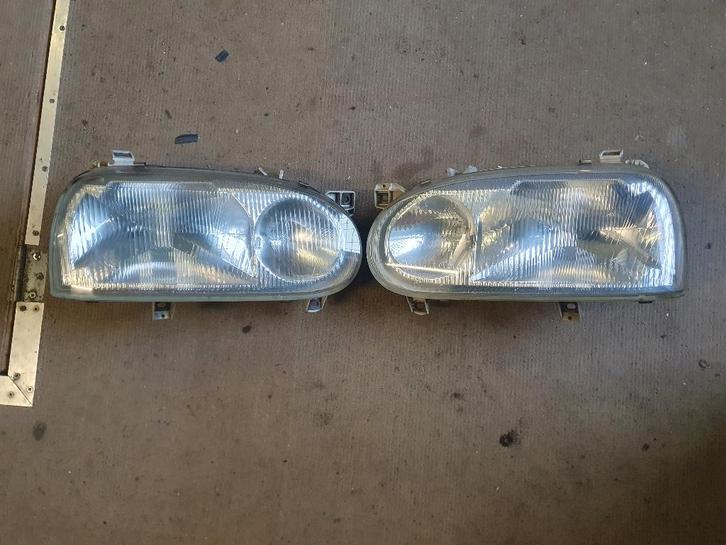 KOPLAMPEN GOLF 3 DUBBELE MET VERSTRALER  HELLA ORIGINEEL VW, Auto-onderdelen, Verlichting, Oldtimer onderdelen, Volkswagen, Gebruikt