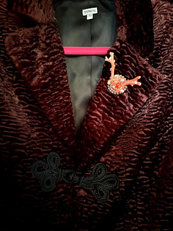 Unieke broche met bloedkoraal en parels, Sieraden, Tassen en Uiterlijk, Broches, Gebruikt, Zilver, Ophalen of Verzenden