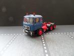 843 man f90 3-as trekker blauw rood 1:87 truck trein, Ophalen of Verzenden, Zo goed als nieuw, Bus of Vrachtwagen, Herpa
