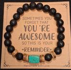 armband Lavasteen met Turquoise, Sieraden, Tassen en Uiterlijk, Armbanden, Overige materialen, Nieuw, Ophalen of Verzenden, Overige kleuren