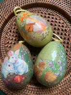 Vintage papier mache paaseieren paasei retro afbeelding, Ophalen of Verzenden, Zo goed als nieuw