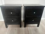 2 IKEA HEMNES nachtkastjes zwart-bruin, Huis en Inrichting, Ophalen, Gebruikt, Minder dan 45 cm, Minder dan 55 cm