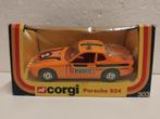 Old Corgi Toys 1:40 Porsche 924 orange Rally Pirelli #2, Hobby en Vrije tijd, Modelauto's | Overige schalen, Ophalen of Verzenden