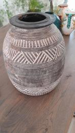 Aura Peeperkorn grote houten kruik/pot, Huis en Inrichting, Woonaccessoires | Vazen, Ophalen, Overige materialen, Overige kleuren