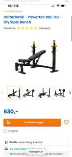 Powertec bankdruk met keg extensie leg curl, Sport en Fitness, Fitnessmaterialen, Ophalen of Verzenden, Zo goed als nieuw, Fitnessbank