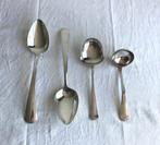 4 Haags Lofje opscheplepels - Gerritsen, verzilverd, Huis en Inrichting, Keuken | Bestek, Ophalen of Verzenden, Gebruikt, Zilver