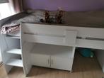Halfhoogslaper incl. Bureau wit, Kinderen en Baby's, Kinderkamer | Stapelbedden en Hoogslapers, Ophalen, Gebruikt, Halfhoogslaper