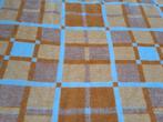 Mooie oranje geblokte deken acryl velours, Huis en Inrichting, Woonaccessoires | Plaids en Woondekens, Ophalen of Verzenden, Zo goed als nieuw