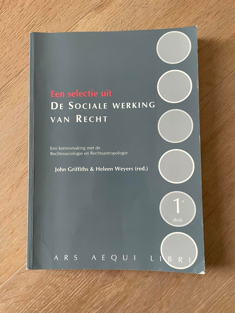 Een selectie uit De Sociale werking van Recht, Ophalen of Verzenden, Zo goed als nieuw, John Griffiths& Heleen Webers (red), Sociale wetenschap