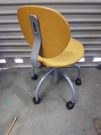 Stoel, retro, op wieltjes met licht eikenhouten rugleuning e, Antiek en Kunst, Ophalen of Verzenden