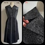 B16. Vintage cocktail jurk mt 40, Maat 38/40 (M), 9462 Rp 14, Verzenden, Zwart