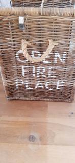 Riviera Maison openhaardhoutmand haardmand houtmand, Huis en Inrichting, Ophalen, Mand, Zo goed als nieuw, Riet