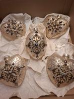 Set 5 vintage ornament kerstballen, Ophalen, Zo goed als nieuw