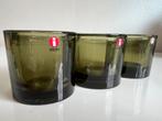3 Iittala KIVI Marimekko Waxinelichthouder~Olive Green 2007, Huis en Inrichting, Woonaccessoires | Kandelaars en Kaarsen, Ophalen of Verzenden