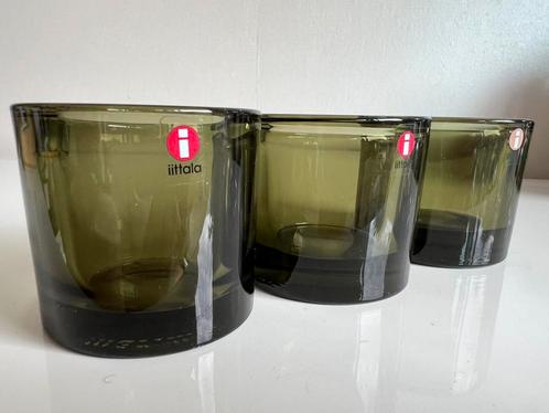 3 Iittala KIVI Marimekko Waxinelichthouder~Olive Green 2007, Huis en Inrichting, Woonaccessoires | Kandelaars en Kaarsen, Zo goed als nieuw
