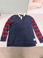 Tommy Hilfiger Rugby Polo Shirt Longsleeve Maat L-G Navy/Red, Maat 52/54 (L), Blauw, Tommy Hilfiger, Ophalen of Verzenden