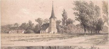 Neerbosch Dorpsgezicht met kerk Litho Schipperus ca. 1887 beschikbaar voor biedingen