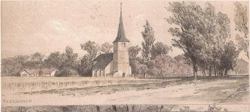 Neerbosch Dorpsgezicht met kerk Litho Schipperus ca. 1887, Antiek en Kunst, Kunst | Etsen en Gravures, Ophalen of Verzenden