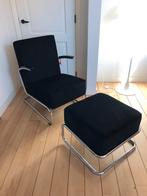 Gispen Dutch Originals 405 plus 443 hocker, Huis en Inrichting, Ophalen of Verzenden, Zo goed als nieuw, Zwart, Eén