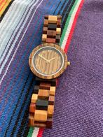 Houten horloge, Sieraden, Tassen en Uiterlijk, Overige merken, Overige materialen, Leer, Polshorloge