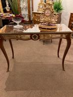 Prachtige marqueterie sidetable met Limoges plaquette, Ophalen