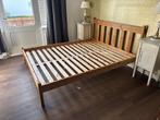 Grenen Houten Bed 160x200, Ophalen, Gebruikt, Bruin, Tweepersoons