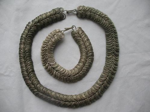 Revival Egypte Zilverklr. Sieraden Ketting + Armband Vintage, Sieraden, Tassen en Uiterlijk, Antieke sieraden, Overige typen, Overige materialen