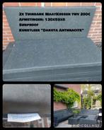 2xSteigerhoutTuinbank Kussen Kunstleer Antraciet 130x59x6, Ophalen, Zo goed als nieuw