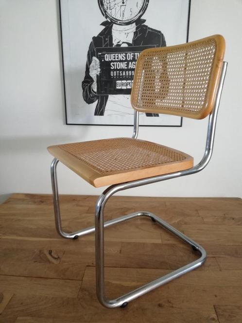 4x Thonet stijl Cesca Breuer buisframe stoel rotan webbing, Huis en Inrichting, Stoelen, Gebruikt, Vier, Hout, Metaal, Riet of Rotan