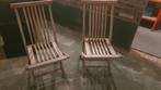 2 stuks houten tuin klapstoel met kussens, Ophalen, Gebruikt, Hout, Inklapbaar