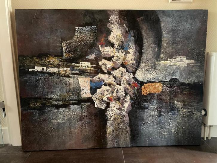 Groot handgeschilderd kunstwerk, Huis en Inrichting, Woonaccessoires | Schilderijen, Tekeningen en Foto's, Zo goed als nieuw, Schilderij