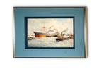Schilderij stoomschip, Antoon van Unen 57x48, Ophalen