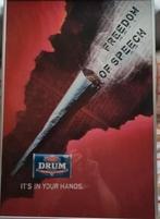 Poster Drum Shag - Rookwaren - Tabak, Rechthoekig Staand, Ophalen of Verzenden, Zo goed als nieuw, A1 t/m A3