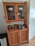 Houten Vitrinekast met Glasdeuren, Glas, Landelijk, 150 tot 200 cm, 25 tot 50 cm