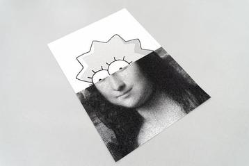 Eike Konig - zeefdruk Mona Lisa vs Lisa Simpson beschikbaar voor biedingen