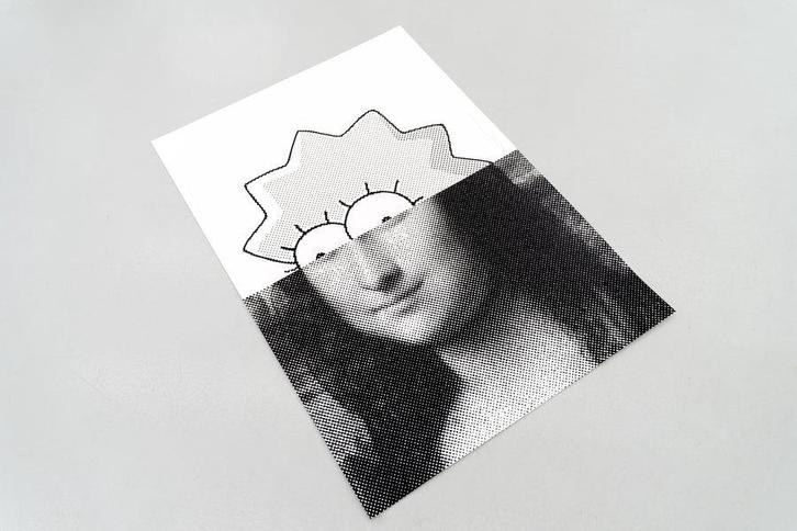 Eike Konig - zeefdruk Mona Lisa vs Lisa Simpson gesigneerd, Antiek en Kunst, Kunst | Litho's en Zeefdrukken, Ophalen of Verzenden