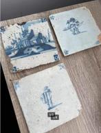 Antieke Delfts Blauwe Tegels (set van 3), Antiek en Kunst, Ophalen of Verzenden