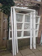 2 grote meranti kozijnen incl beslag, Ophalen, Gebruikt, 80 tot 100 cm, 200 tot 215 cm